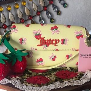 NWT Juicy Couture Sweet Strawberry Yellow Crossbody/Clutch Handbag
